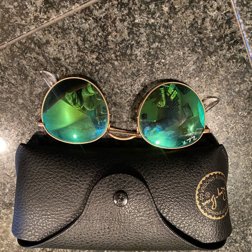 green reflective raybans